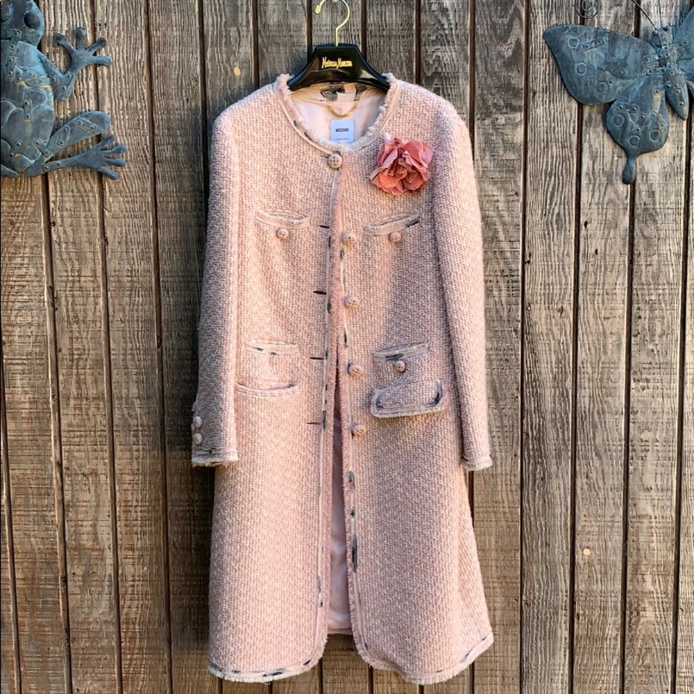 GORGEOUS MOSCHINO BLUSH PINK TWEED COAT